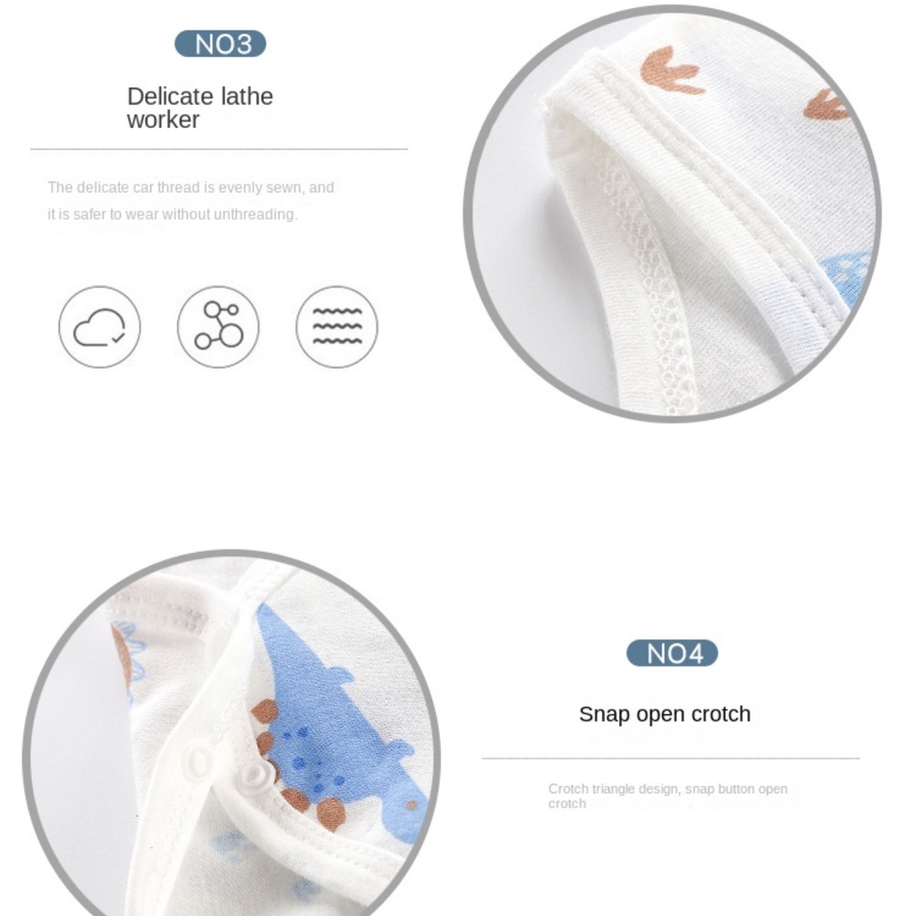 Bộ Đồ Ngủ Áo Liền Quần Không Tay Bằng Vải Cotton In Hoạt Hình Dành Cho Bé Trai Gái 0-24 Tháng Tuổi