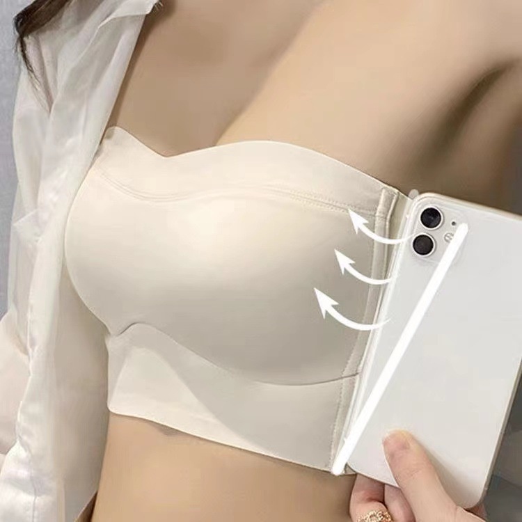 Áo ngực đúc su non định hình ngực chống chảy xệ bản to 4 móc - Áo lót chống tụt không dây quây ngang BUKI