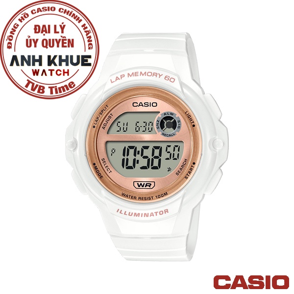 Đồng hồ nữ dây nhựa Casio chính hãng Anh Khuê LWS-1200H-7A2VDF (40mm)