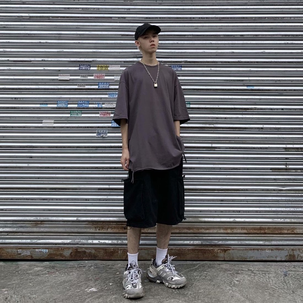 Quần Short Thể Thao Ống Rộng Nhiều Túi Phong Cách Nhật Bản Dành Cho Nam