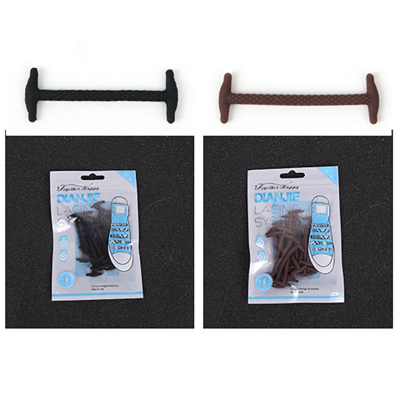 Set 10 dây giày da DIANJIE HICKIES LACING SYSTEM thế hệ mới, đường vân tự nhiên, chất liệu cao su đàn hồi