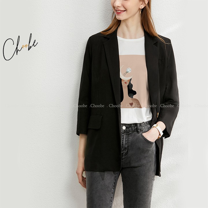 Áo phông nữ Choobe cộc tay Nguyệt Hoa Nữ form rộng kiểu in hình vải cotton cổ tròn đẹp t shirt Trắng A06 | BigBuy360 - bigbuy360.vn