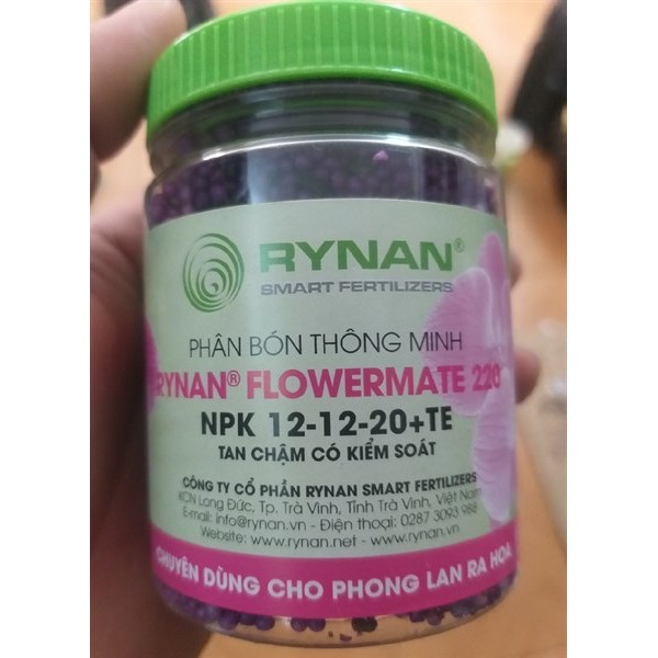 Phân bón thông minh Rynan 12-12-20+TE hủ 150g ( thùng 45 hủ) dành cho cây ra hoa