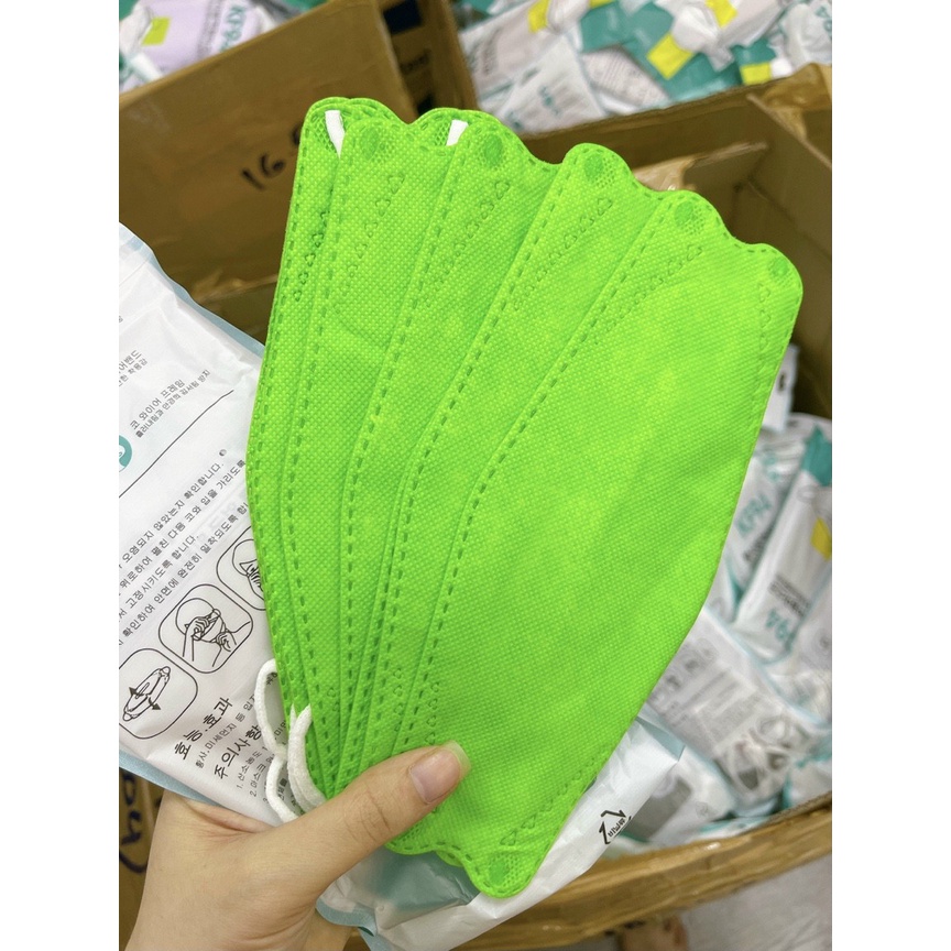 Hàng có sẵn - 10 cái khẩu trang Hàn Quốc KF94 màu tím vàng cam hồng xanh