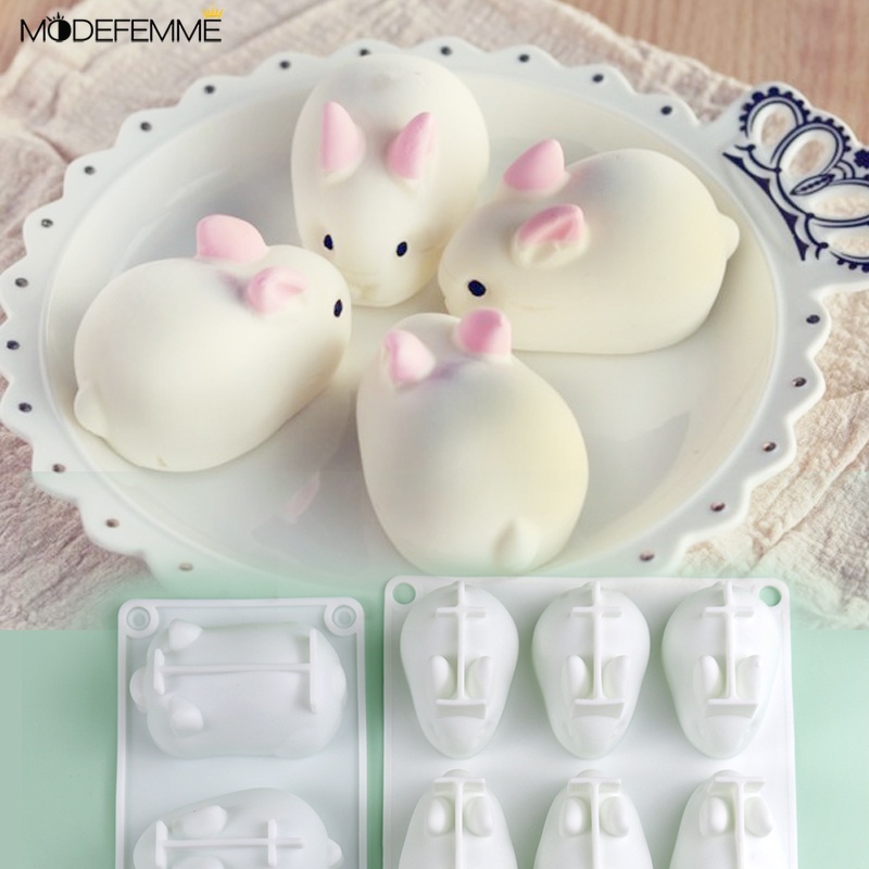 Khuôn Silicone Làm Bánh Hình Thỏ Con Có Thể Tái Sử Dụng