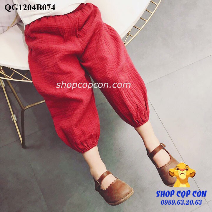 Quần alibaba bé gái chất đũi siêu mát