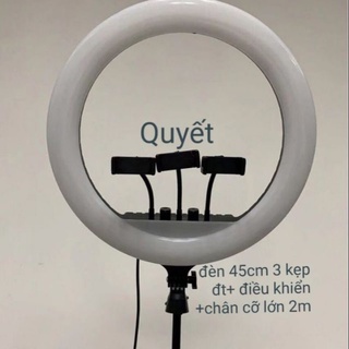 [ Vỏ đen] ĐÈN Make up livestream 45cm điều khiển ( cao 2m kèm 3 kẹp đt)