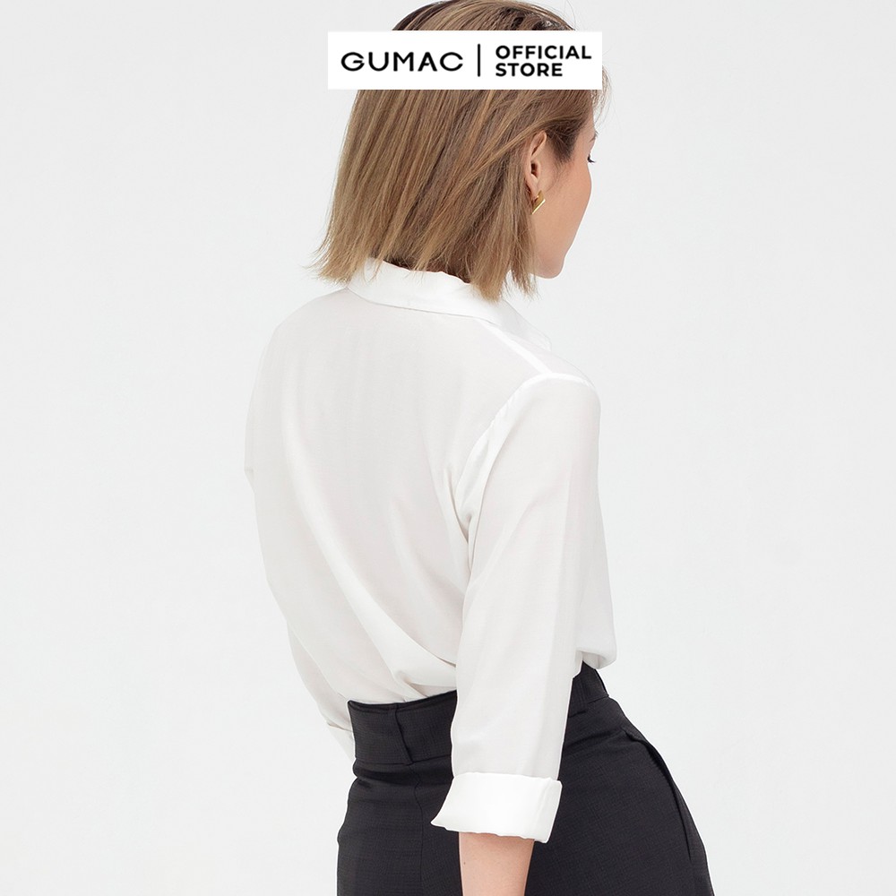 [Mã WABRGUM giảm 10% tối đa 30K đơn 99K] Áo sơ mi nữ công sở cơ bản GUMAC vải lụa cao cấp AC04057 | BigBuy360 - bigbuy360.vn