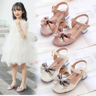 Sandals cô gái mềm nơ không đáy tên dán