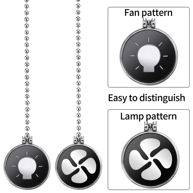 Set 4 Dây Xích Kéo Quạt Trần Họa Tiết Bóng Đèn Và Dây Xích Kéo Dài Gắn Quạt Trần
