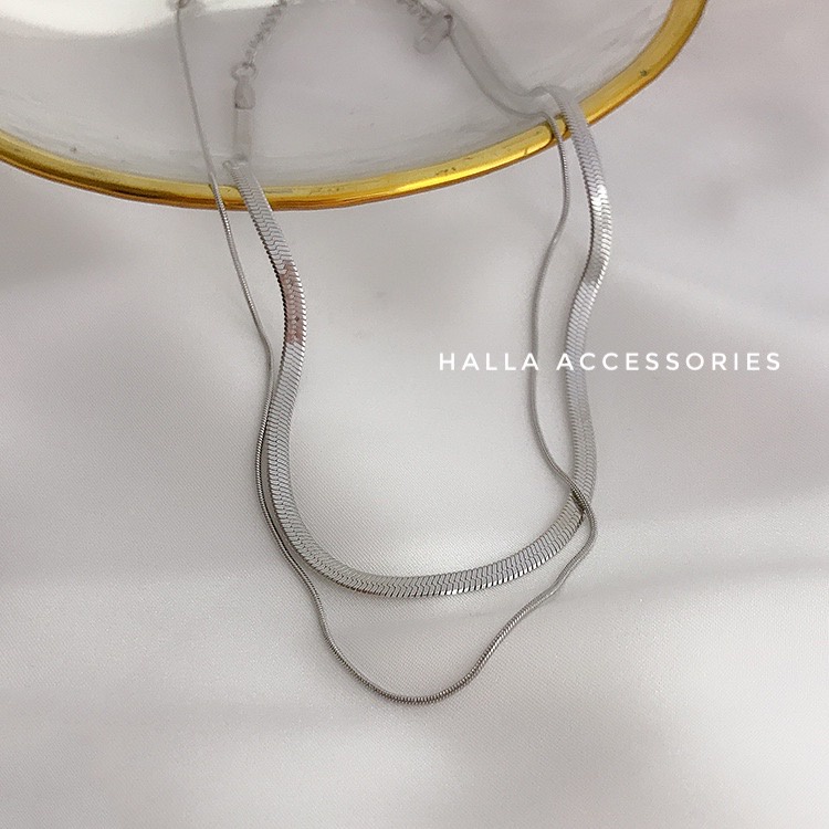 Dây chuyền Vòng cổ Chocker TITAN Basic Layering 2 lớp  DC140 DC141