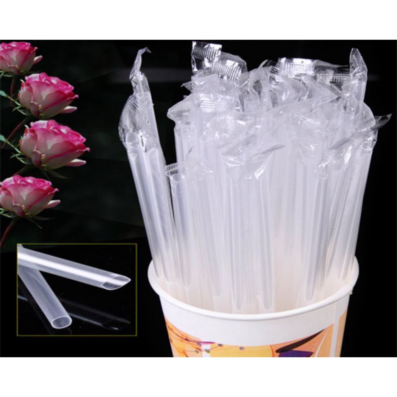 Bịch 500g ống hút F6 CÓ MÀNG BỌC TỪNG ỐNG, BỌC GIẤY, BỌC NILONG hút cafe, nước mía