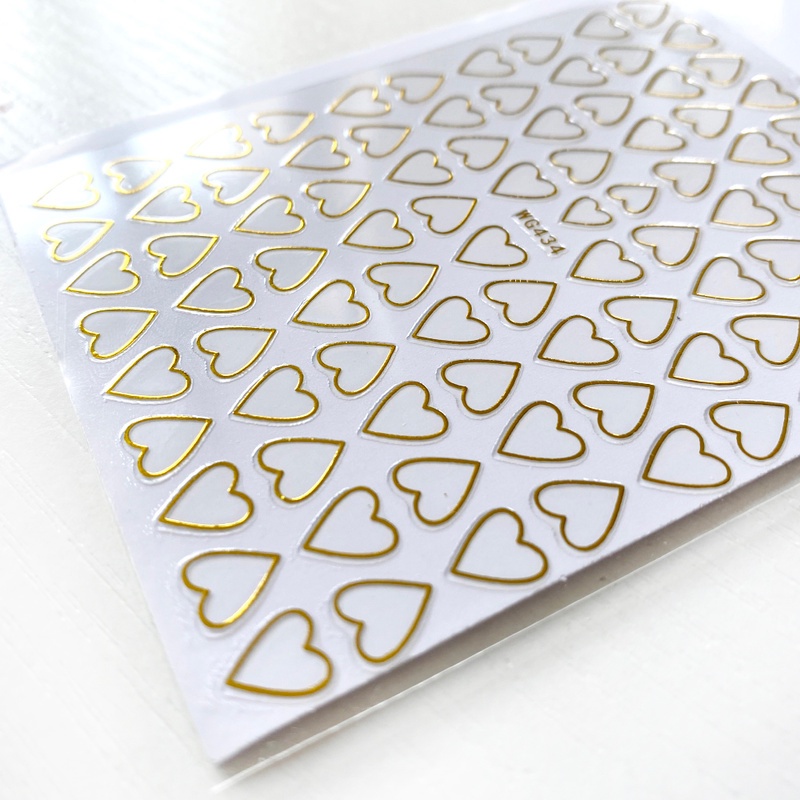 [Hàng mới về] Tờ nhãn dán chuyển nước trang trí móng tay hình trái tim