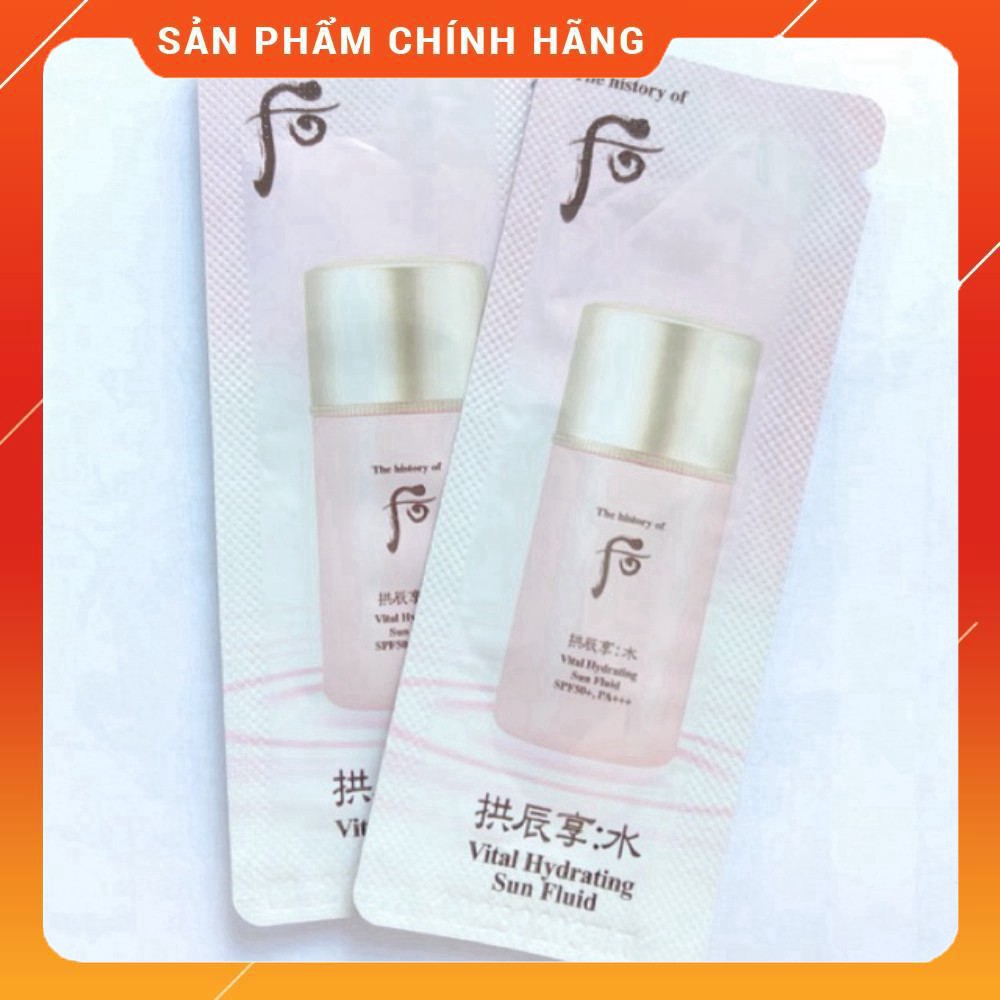 [1 gói] Gói Sữa chống nắng kiềm dầu dưỡng da thế hệ mới whoo vital hydrating sun fluid spf50+, pa+++