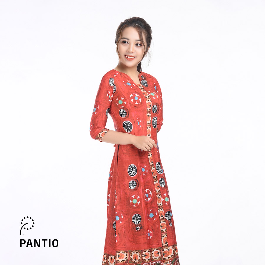 Áo dài chất liệu lụa cát họa tiết nổi bật dáng ôm BDA10038- PANTIO