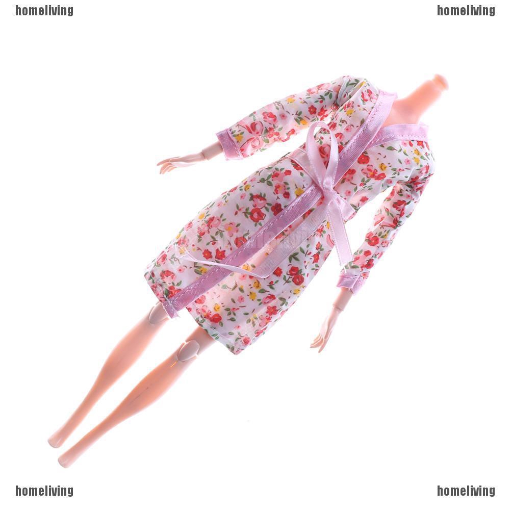 Bộ Đồ Ngủ In Hoa Thủ Công Xinh Xắn Cho Búp Bê Barbie