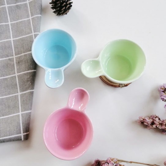 Bát sứ hình gáo ăn dặm tay cầm lõm - 80ml