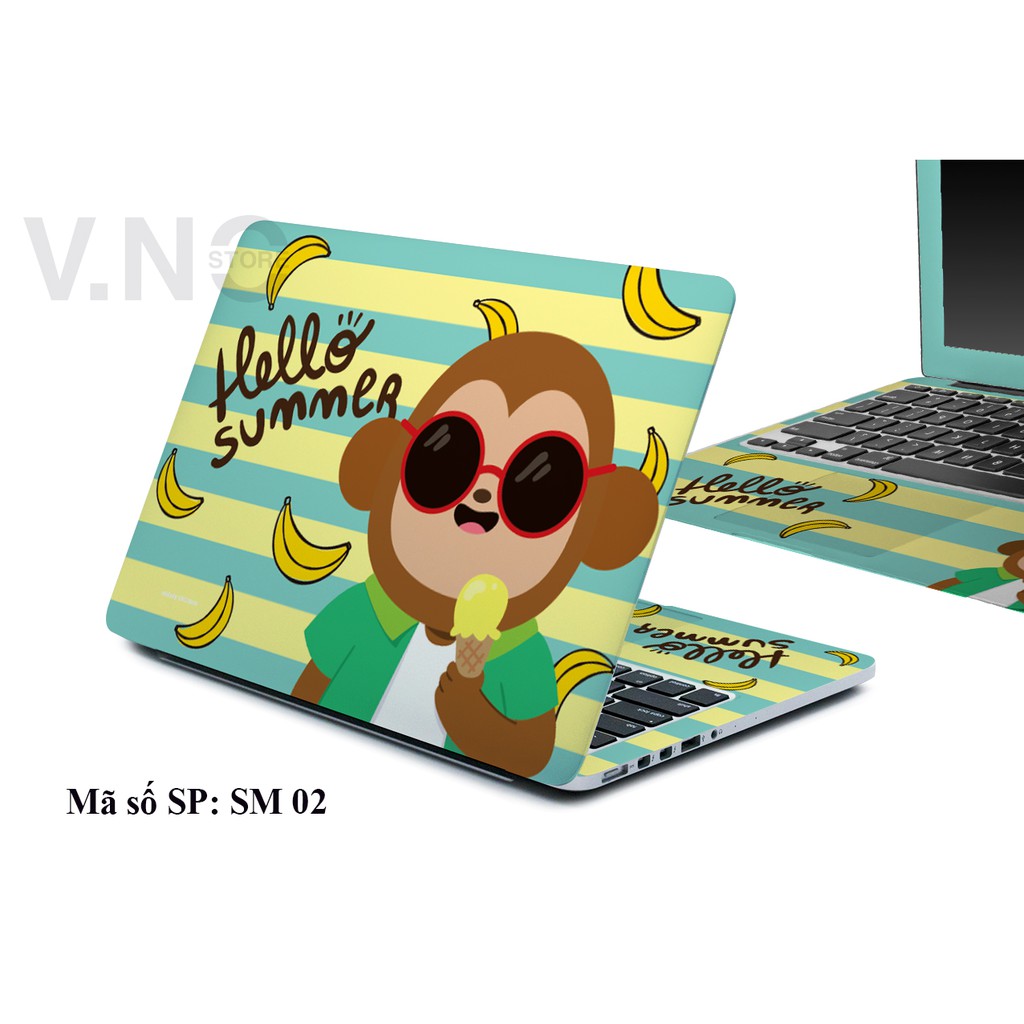 Decal dán Laptop V.NO SKIN - MONKEY cao cấp cho các dòng laptop dell/acer/asus/lenovo/hp/macbook