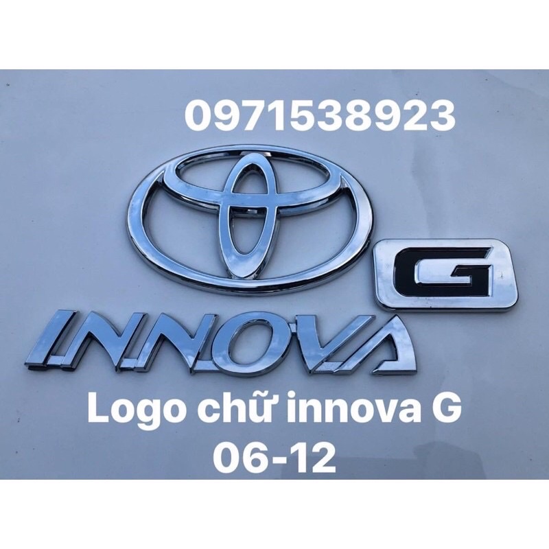 Logo chữ nổi TOYOTA INNOVA 2.0 G E dán đuôi xe