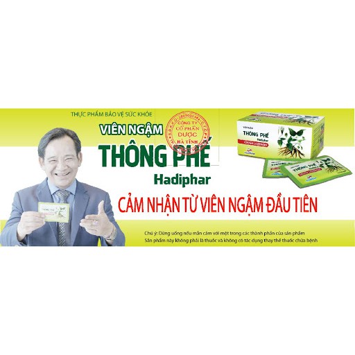 Viên ngậm ho Thông Phế Hadiphar - Hỗ trợ bổ phế giảm ho, làm ấm đường hô hấp vỉ 8 viên