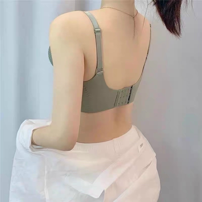 Áo lót nữ cao cấp siêu mềm không gọng nâng ngực quai áo bản to đệm mút 3cm phối ren tiểu thư A19085