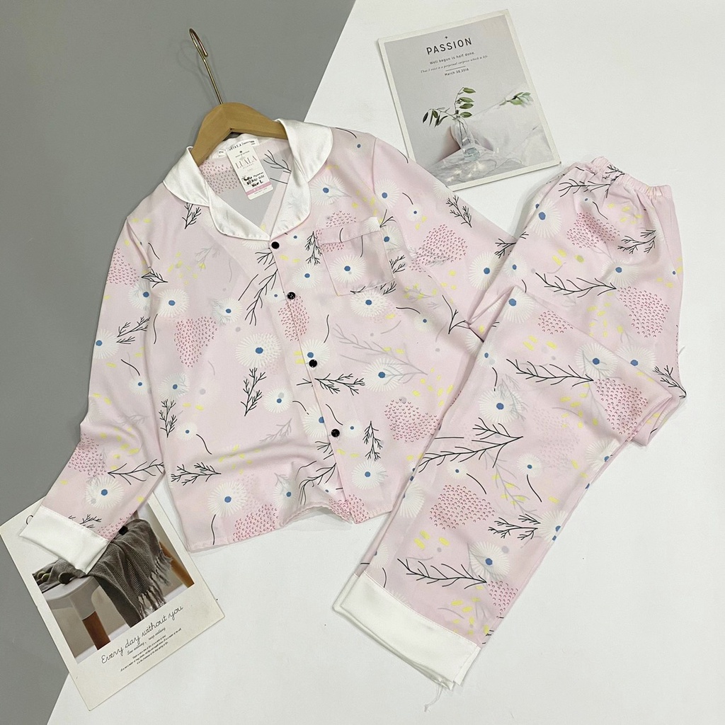 Bộ pijama dài tay lụa mango mềm mịn♥️bao đẹp♥️hình in sắc nét♥️không bai xù, co rút vải | BigBuy360 - bigbuy360.vn