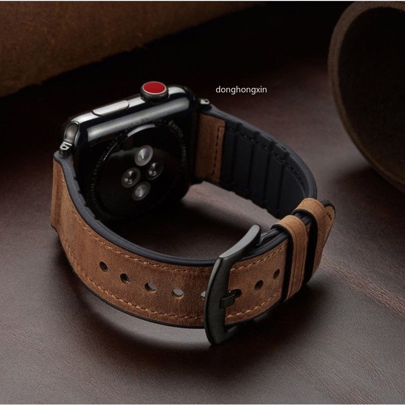 Dây Đeo Bằng Da Thật 40/44/38/42mm Dành Cho Đồng Hồ Thông Minh Apple Watch Series 8 7 6 SE 5 4 3 2 41mm 45mm Ultra 49mm