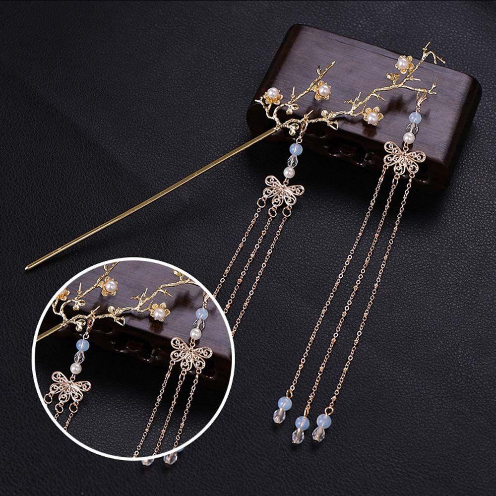 Trâm Cài Tóc Hình Bướm Phối Tua Rua Phong Cách Thanh Lịch Cho Nữ 2life