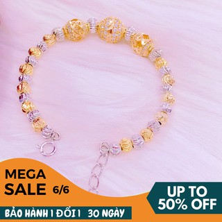 Lắc tay nữ GADO bi 2 màu thiết kế tinh xảo chạm hoa văn sắc sảo đáng yêu L050