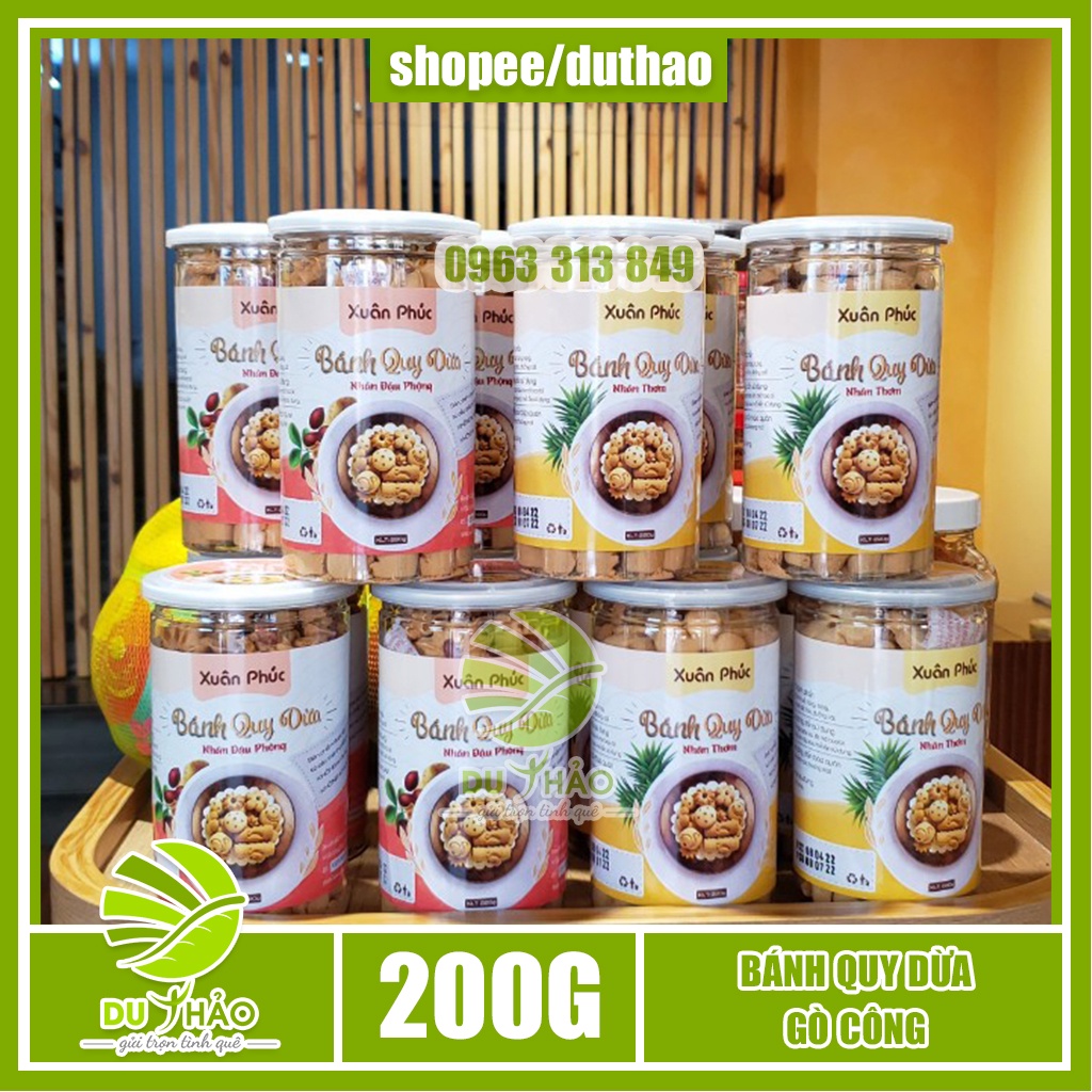 Bánh quy dừa nướng miềnTây, đặc sản Gò Công, đồ ăn vặt thơm béo nước cốt dừa 220g