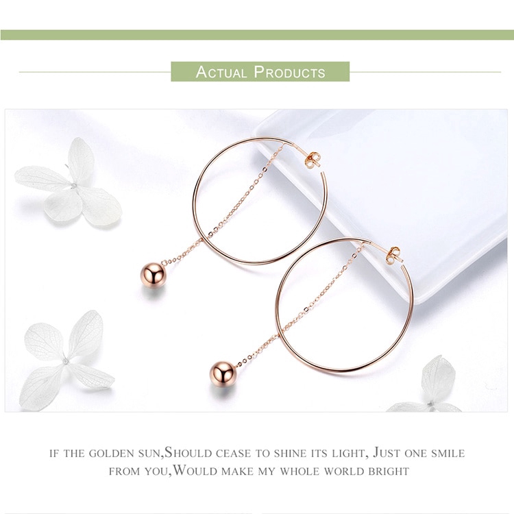 BAMOER Bông Tai TròN 100% BạC 925 Cho Nữ