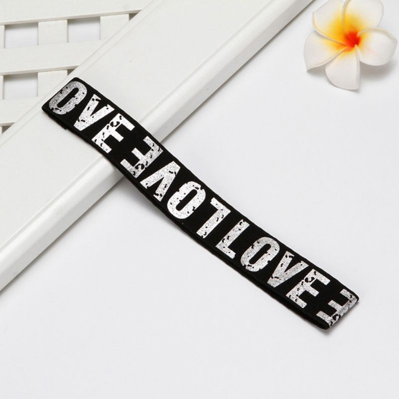 Băng đô cài tóc co giãn in chữ phong cách thể thao cho nam và nữ