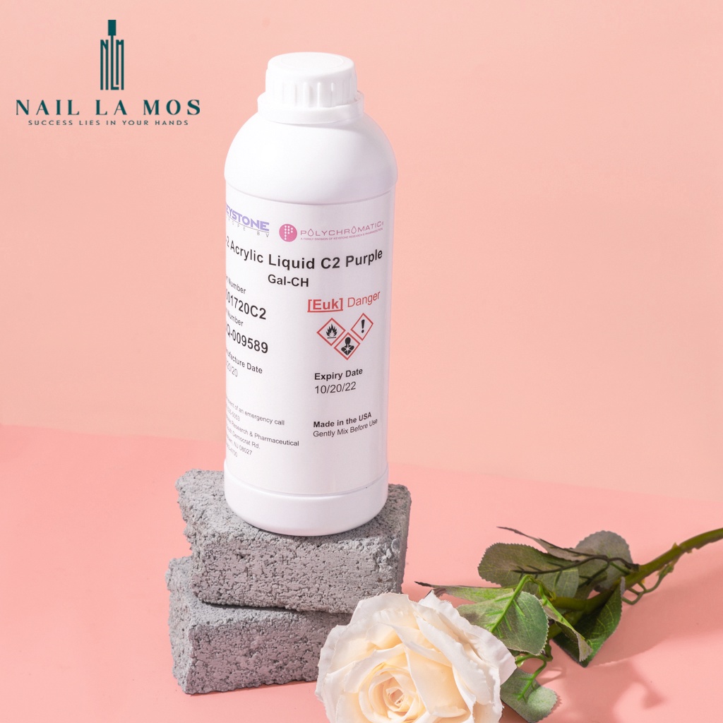 Dung dịch tím đắp bột nặn hoa Keystone chính hãng nhập khẩu từ Mỹ - không kén bột, giúp bột dẻo, lâu khô (1000ml)