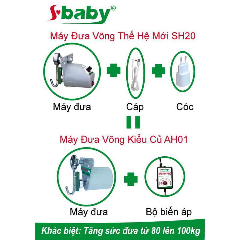 Máy Đưa Võng Tự Động Sbaby SH20-Dùng Được Khi Không Có Điện