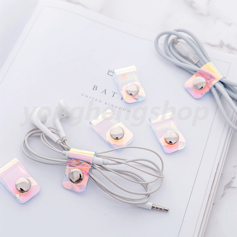 Dụng cụ giữ gọn gàng dây cáp/ tai nghe/ dây usb trong suốt tiện lợi
