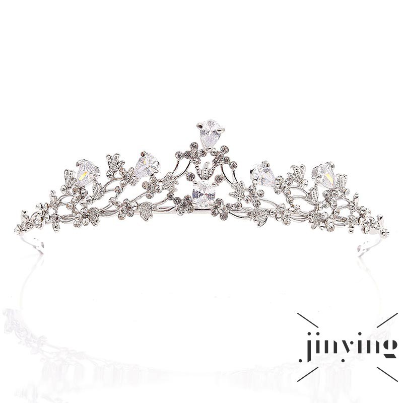 GETNOIVAS Vương miện tinh thể pha lê kiểu dáng sang trọng dùng trang trí tiệc cưới