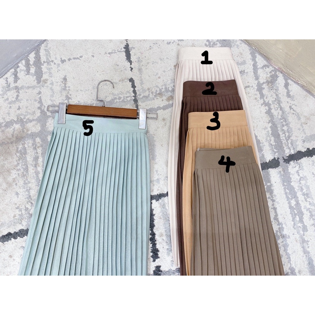 Chân váy dập ly dáng dài công sở basic Chiffon CV284