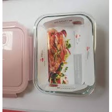 Thố thủy tinh chữ nhật 680 ml, hộp cơm thủy tinh