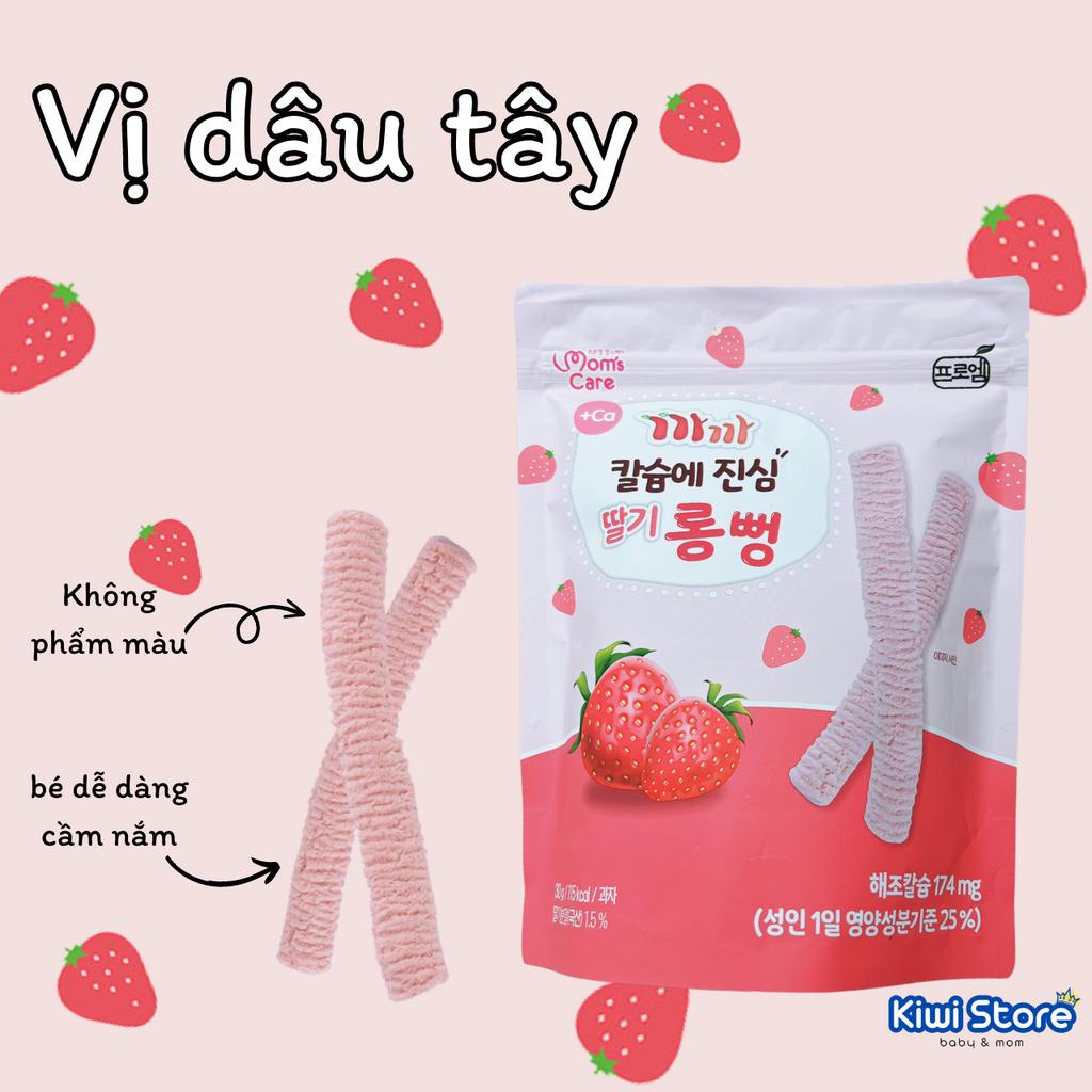 Bánh Gạo Lứt Canxi Thanh dài Mom's Care cho bé ăn dặm từ 6 tháng tuổi