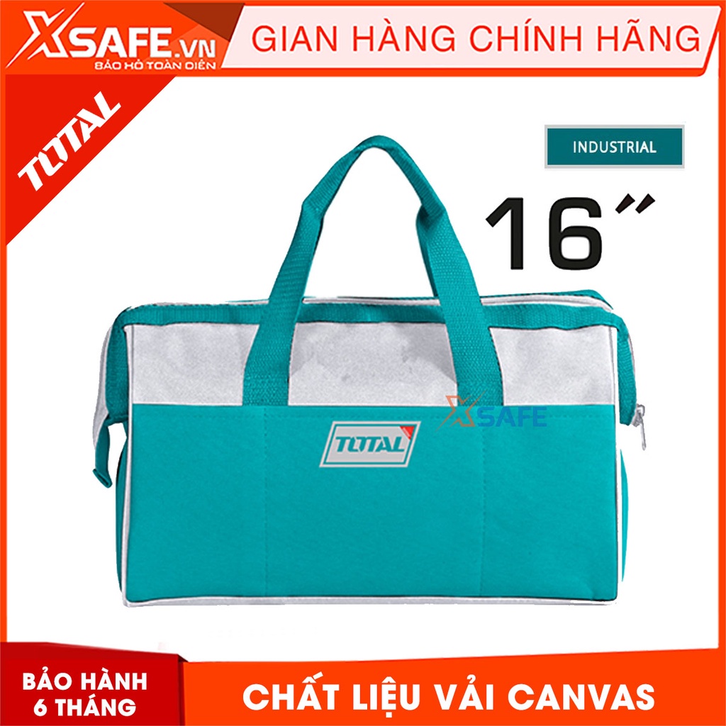 Túi đồ nghề dụng cụ Total rộng 13/16 inch Giỏ đồ nghề cơ khí, điện lạnh, công trình, vải polyester 2 lớp - chính hãng