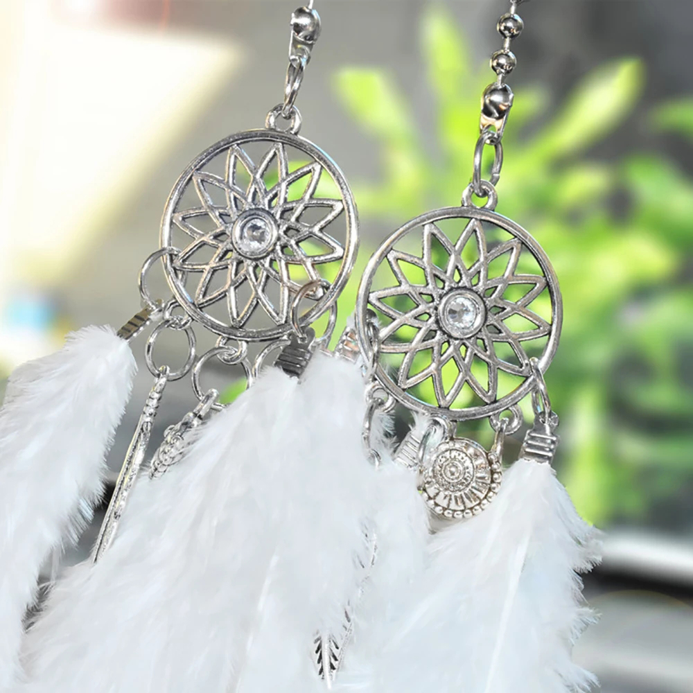 Dreamcatcher Mini Đính Lông Vũ Treo Trang Trí Xe Hơi/Gương Chiếu Hậu Nhiều Màu Sắc | BigBuy360 - bigbuy360.vn