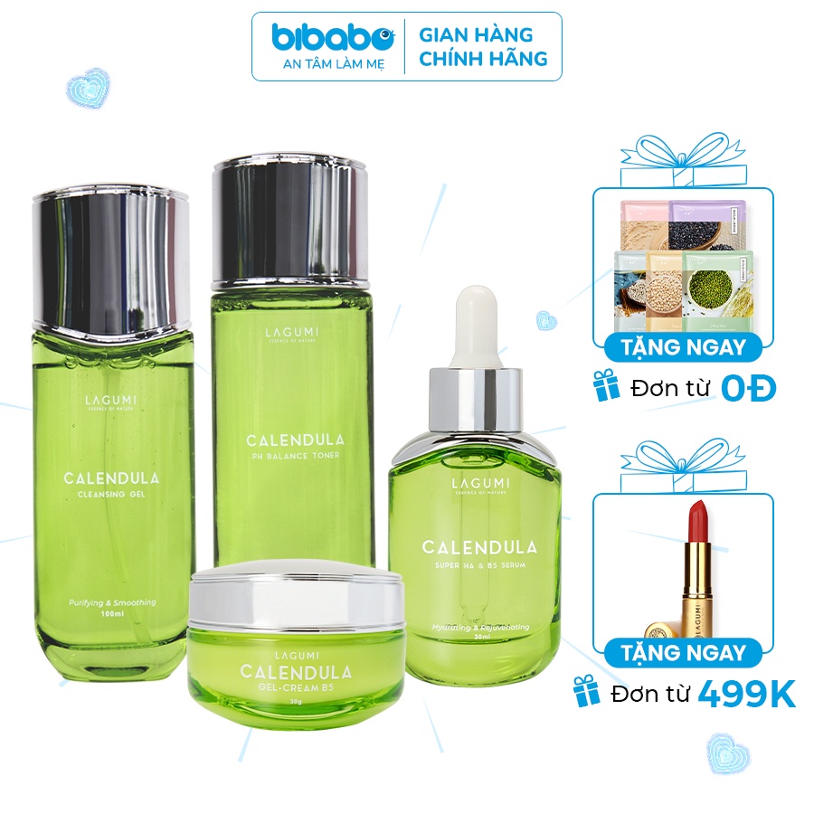 Bộ dưỡng da giảm mụn, giảm thâm và hỗ trợ thu nhỏ lỗ chân lông cho mọi loại da Lagumi Calendula