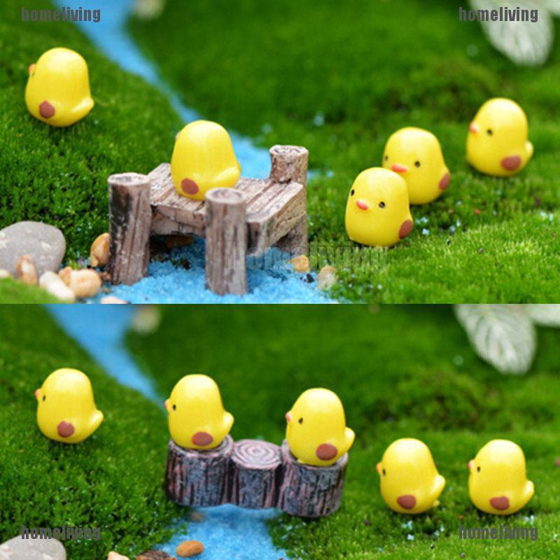 Set 5 Mô Hình Chú Gà Con mini Trang Trí Sân Vườn