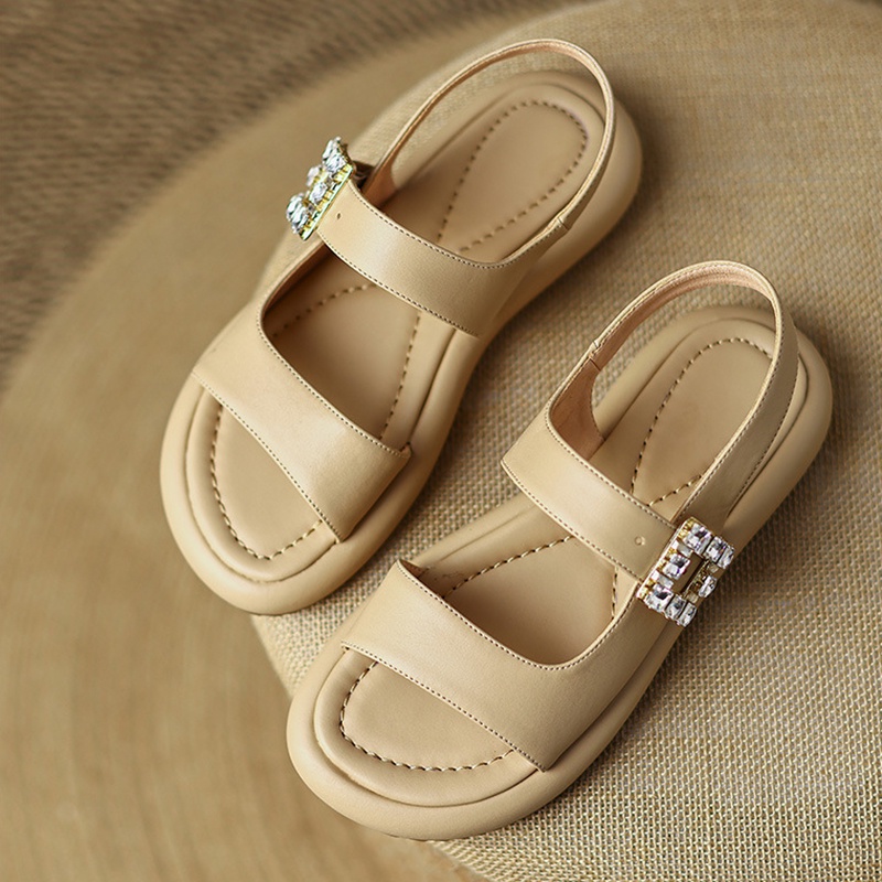 Giày xăng đan IELGY đính đá phong cách La Mã thời trang dành cho nữ