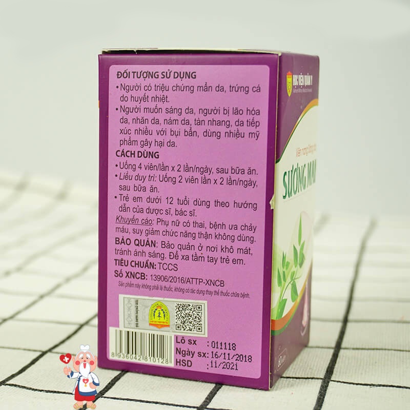 Viên Uống Sương Mai | Giúp Da Trắng Sáng, Mịn Màng | Hộp 60 Viên