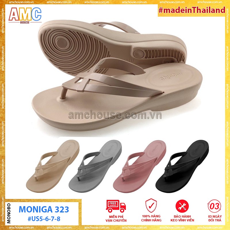 Dép nữ Thái Lan xỏ ngón đế mềm siêu nhẹ MONOBO - Moniga 323