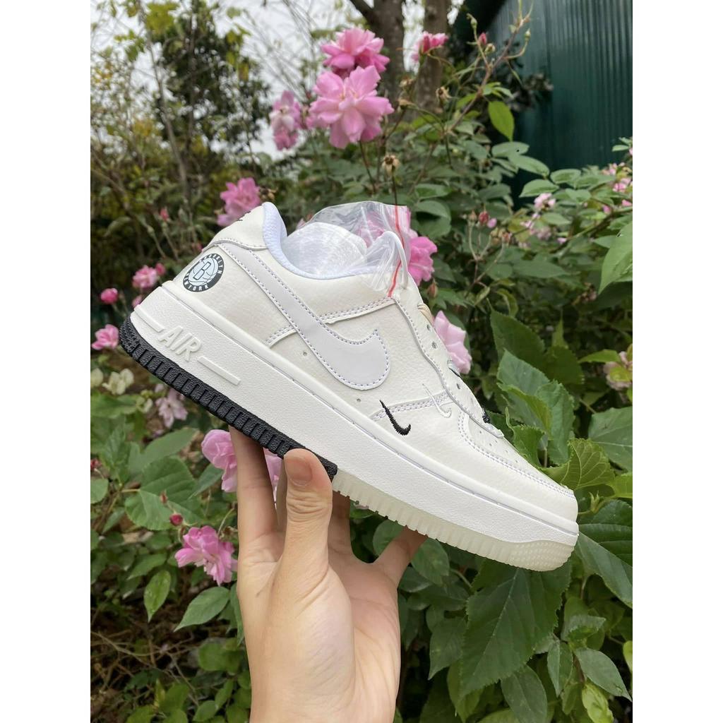 Giày Air Force 1 Low Brook Lyn Sail Black, giày AF1 Chữ B Màu Be Đế Âm Dương 2 Màu Cực Hot Full Size+Bill Box