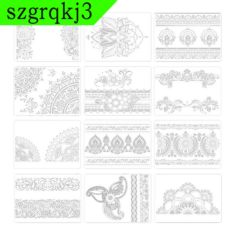 Khuôn vẽ hoa mandala cỡ lớn có thể tái sử dụng trang trí DIY