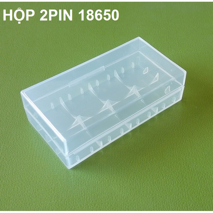 Hộp nhựa đựng 2 cell pin Li-ion 18650 bằng nhựa