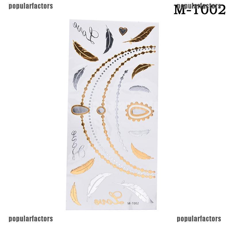 Hình Xăm Dán Chống Thấm Nước Hình Lông Vũ Màu Vàng Độc Đáo